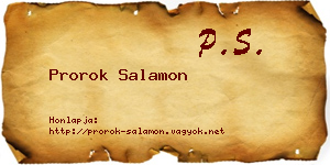 Prorok Salamon névjegykártya